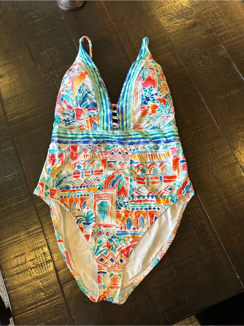 La Blanca Size 16 New Multicolor One-Piece Swimsuit - Vibrant Tropical Print